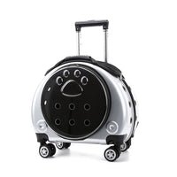 Transparent Pet Travel Carrier with Wheels