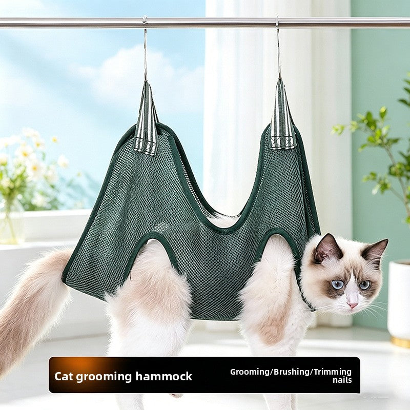 Adjustable Pet Grooming Hammock Durable Quick-Dry Mesh Bag for Dogs Cats Nail Trimming Bathing