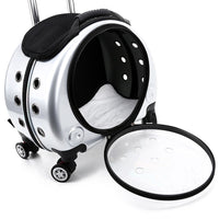 Transparent Pet Travel Carrier with Wheels