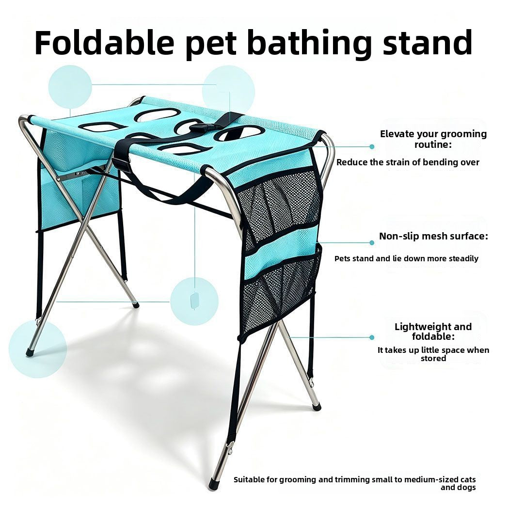 Foldable Stainless Steel Pet Grooming Table for Small Dogs