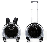 Transparent Pet Travel Carrier with Wheels