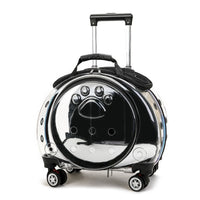 Transparent Pet Travel Carrier with Wheels