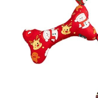 Christmas Plush Dog Chew Toy Bone Interactive Dental Care Pet Supplies