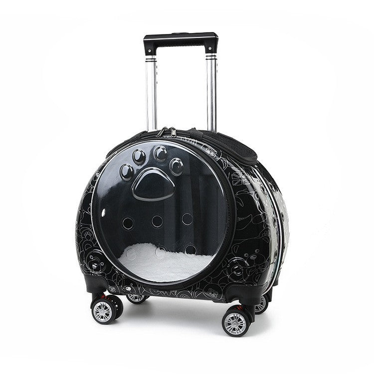 Transparent Pet Travel Carrier with Wheels