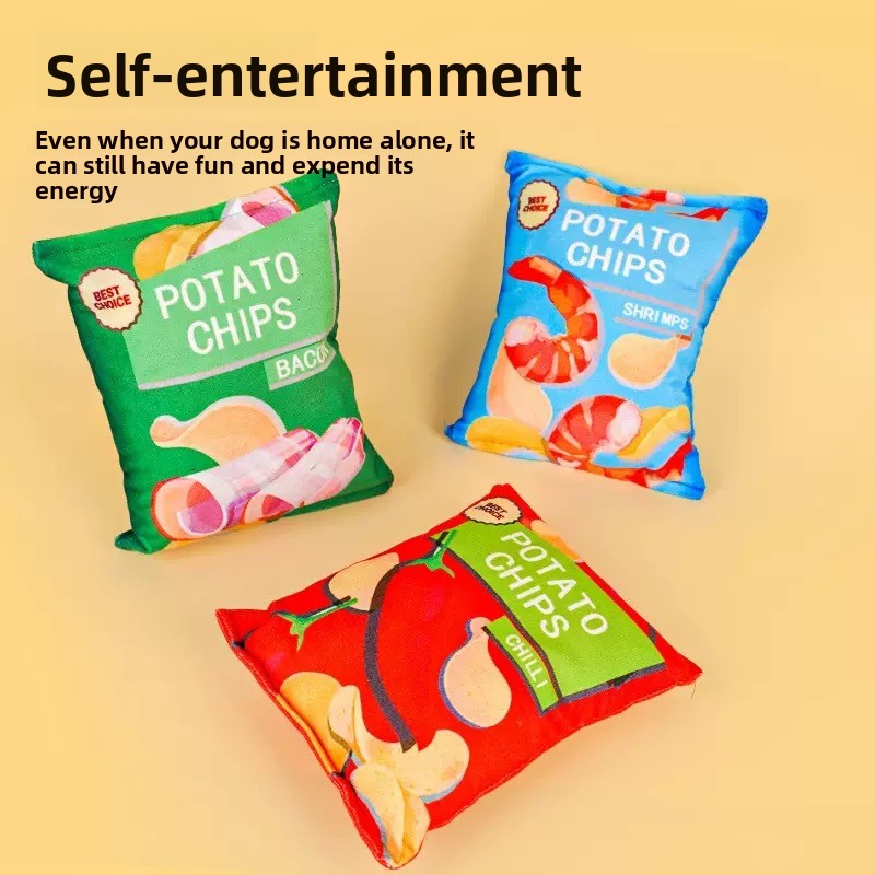 Plush Squeaky Potato Chip Pet Toys