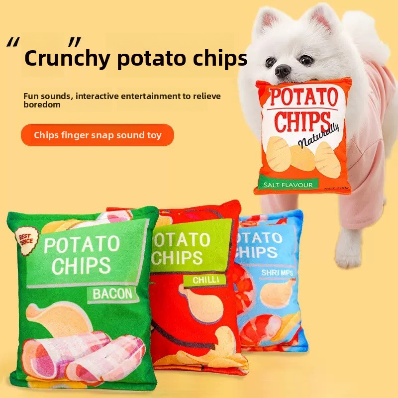 Plush Squeaky Potato Chip Pet Toys