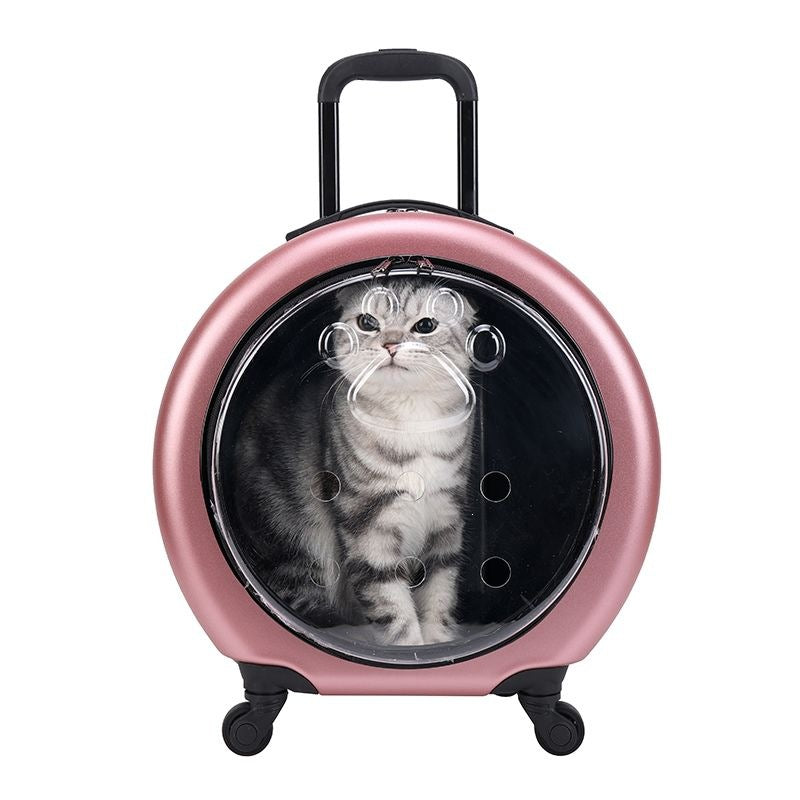 Transparent Pet Travel Trolley Bag