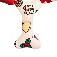 Christmas Plush Dog Chew Toy Bone Interactive Dental Care Pet Supplies