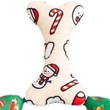 Christmas Plush Dog Chew Toy Bone Interactive Dental Care Pet Supplies