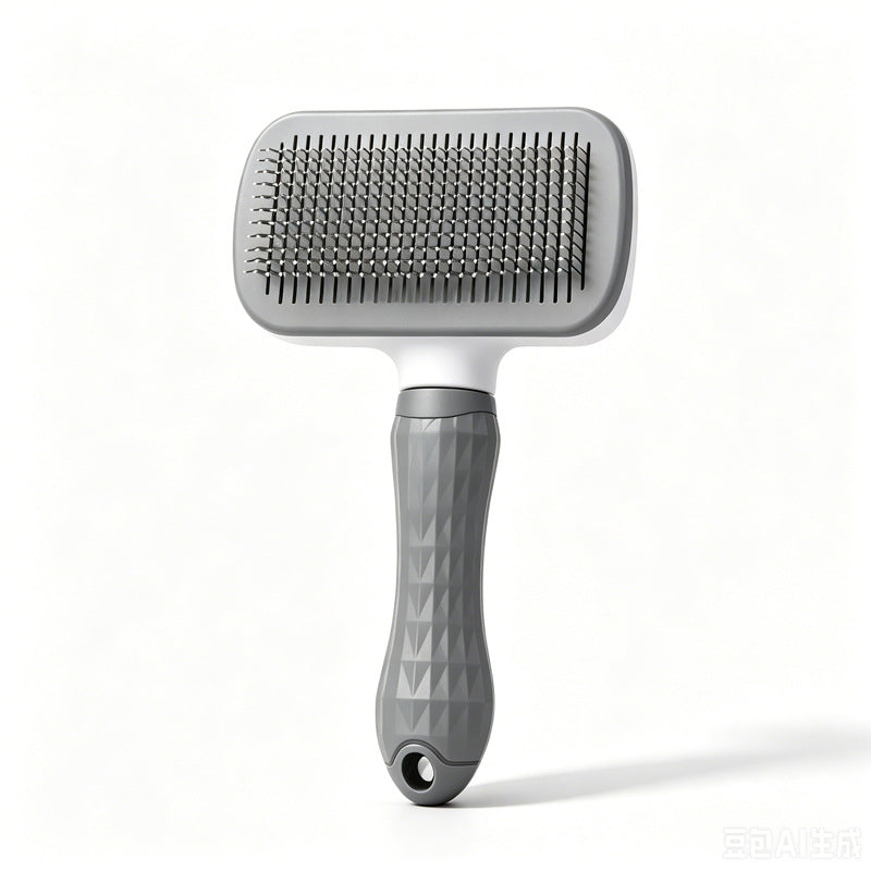 Soft Pin Pet Grooming Comb with One-Touch Hair Removal for Cats and Dogs